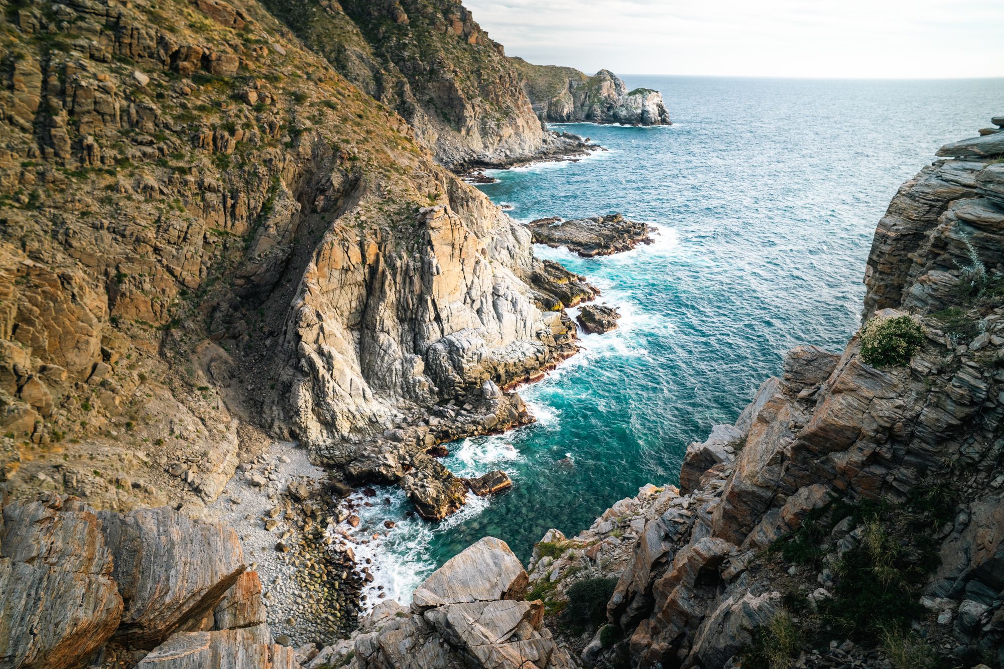 Rocky cliffs meeting the Pacific on the Mexican coast